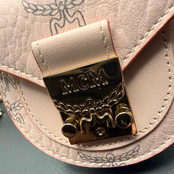 MCM Pink Leather Mini Belt Bag Crossbody - Picture 3 of 13